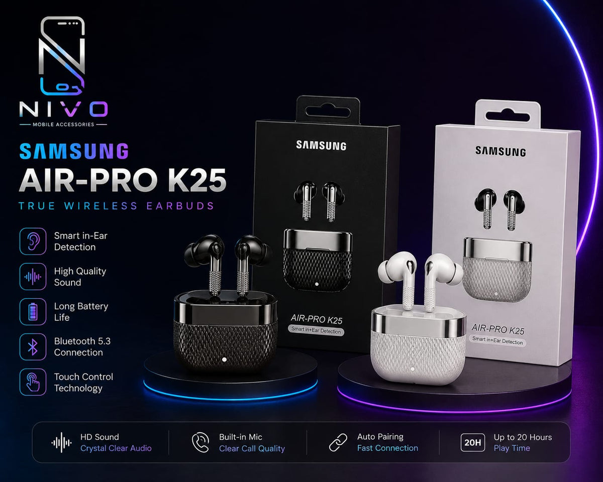 Samsung K25 Air Pro Wireless Bluetooth Earbuds – TWS Stereo Earphones