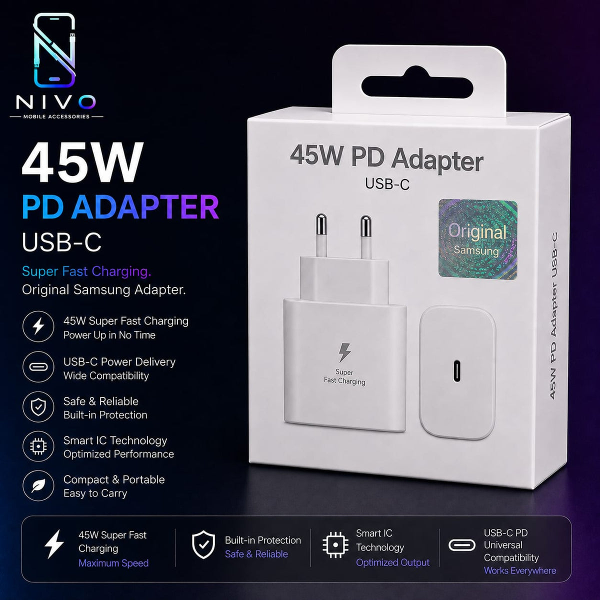 Samsung 45W USB-C PD Power Adapter